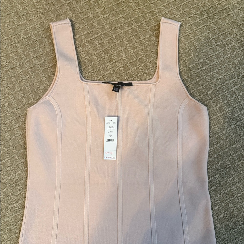 White House Black Market Blush Square Neck Dress